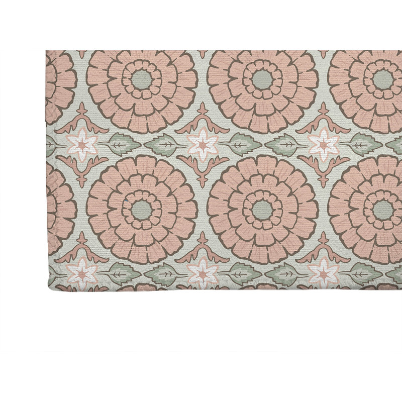 Lexi Ultra-Thin Decorative Indoor Doormat, 24" W x 36" L, Blush