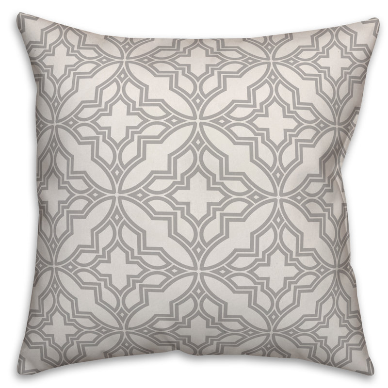  Housse de coussin géométrique et insert Geo, 20 po x 20 po, Gris, Polyester / bourre en polyester
