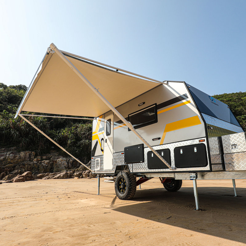 Retractable RV/Patio Awning, Blue, 120" W x 96" D