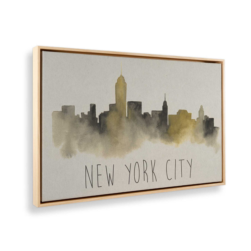 New York City Haze, H 12,75 po x l 18,75 po, Érable américain, Cadre flottant