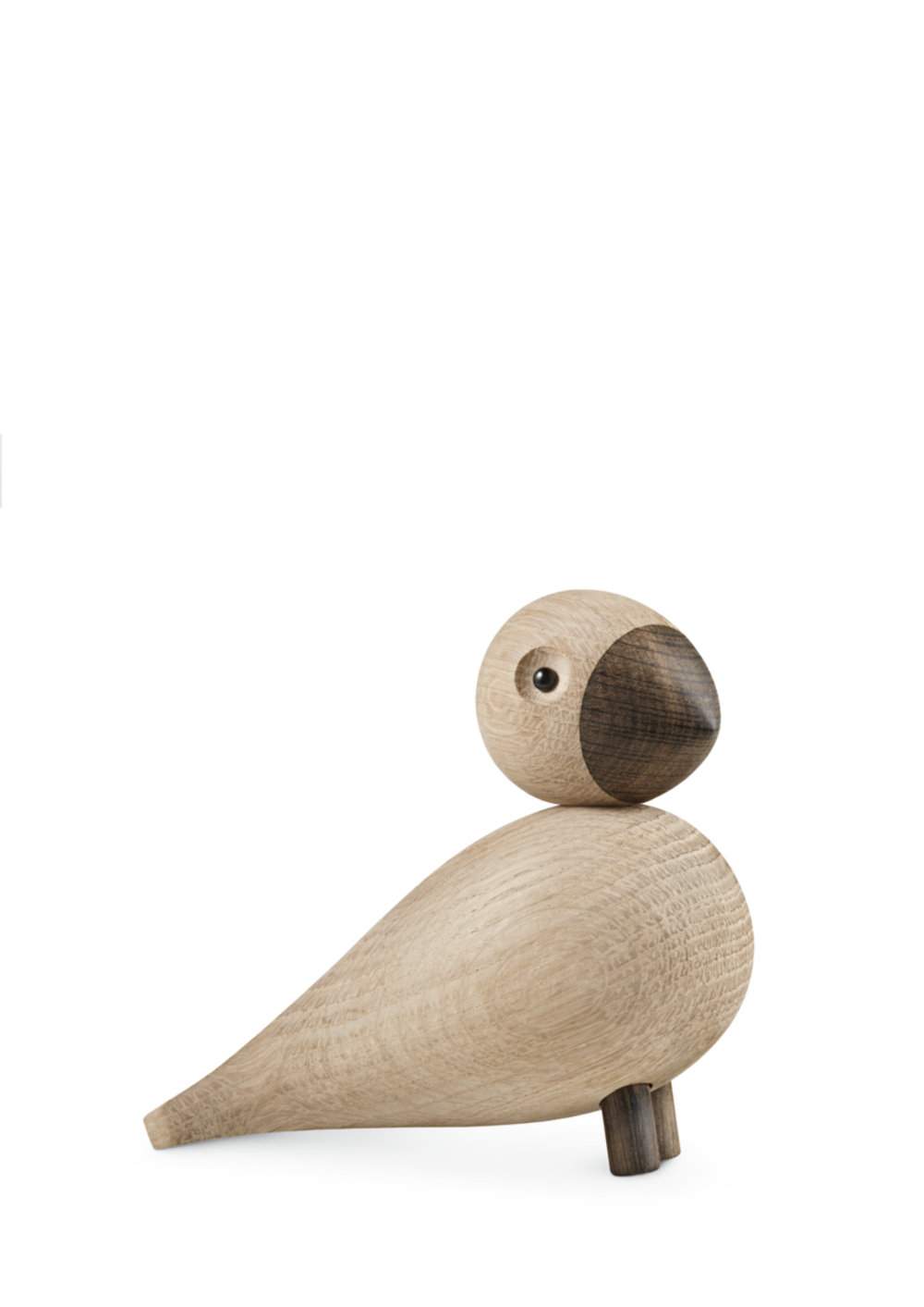 Kay Bojesen Songbird, 6.1" H x 6.3" W x 3.1" D, Oak/Smoked Oak, 1