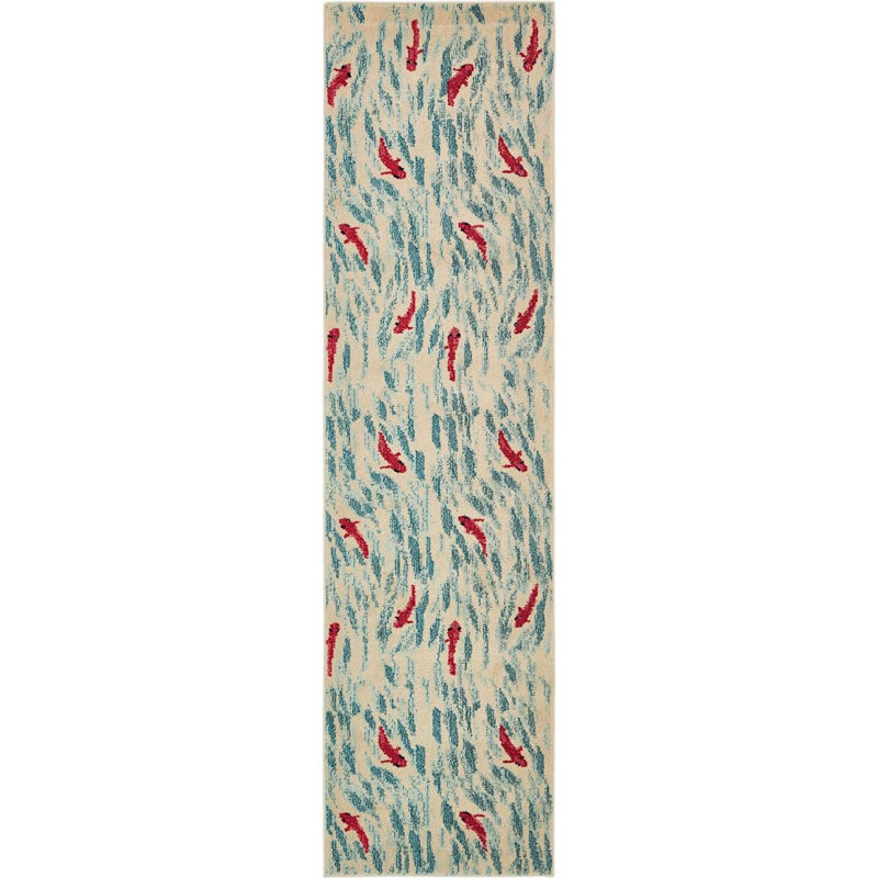 Washable Abstract Indoor Rug, Runner 2'7" x 10'