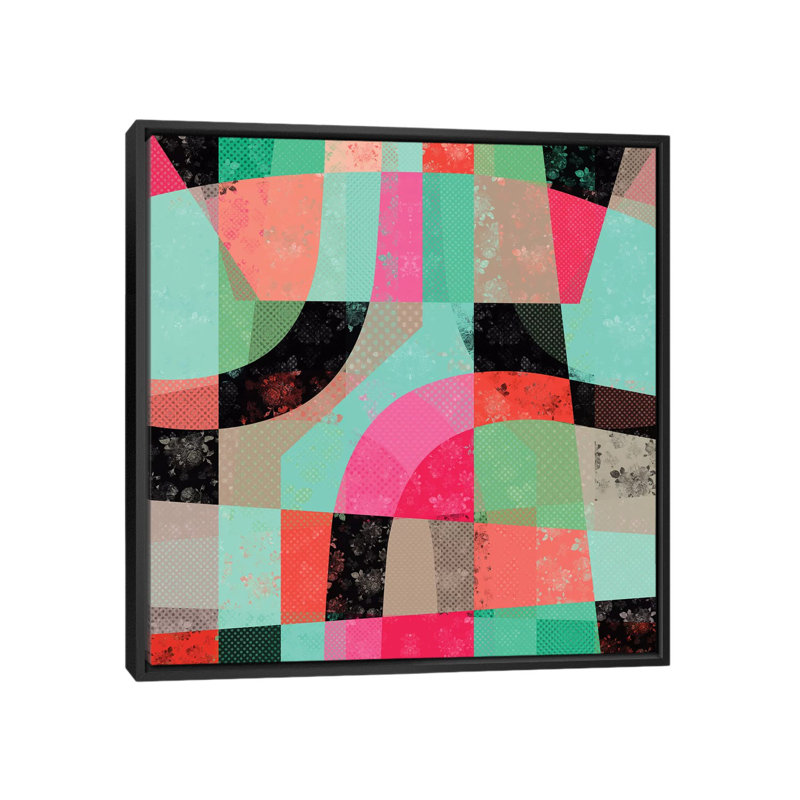 «Patchwork», impression sur toile, H 18 po x l 18 po x P 1,5 po, Pas de tapis, Toile avec cadre noir