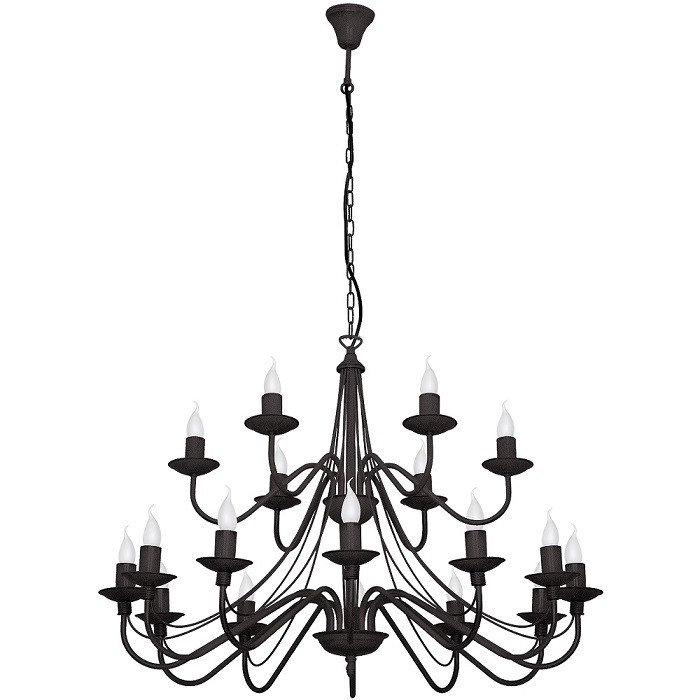 Coopertown 18 - Light Candle Style Chandelier, Black