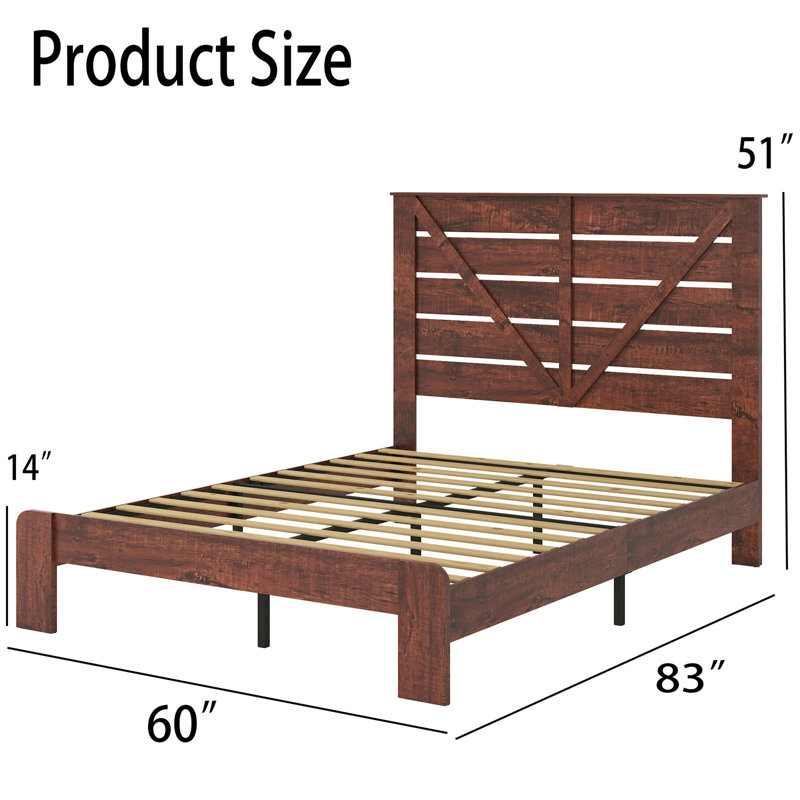 Cadre de lit en bois sans matelas, Grand