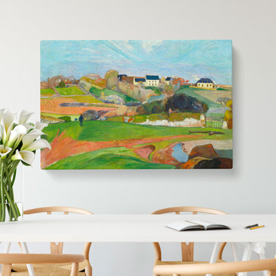 Landscape At Le Pouldu by Paul Gauguin - Wrapped Canvas Painting