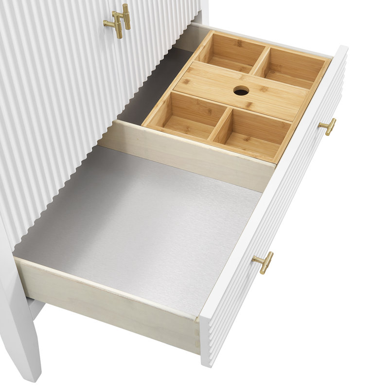 Myrrin 36'' W Single Vanity, Carrara White, Bright White, 8" Widespread
