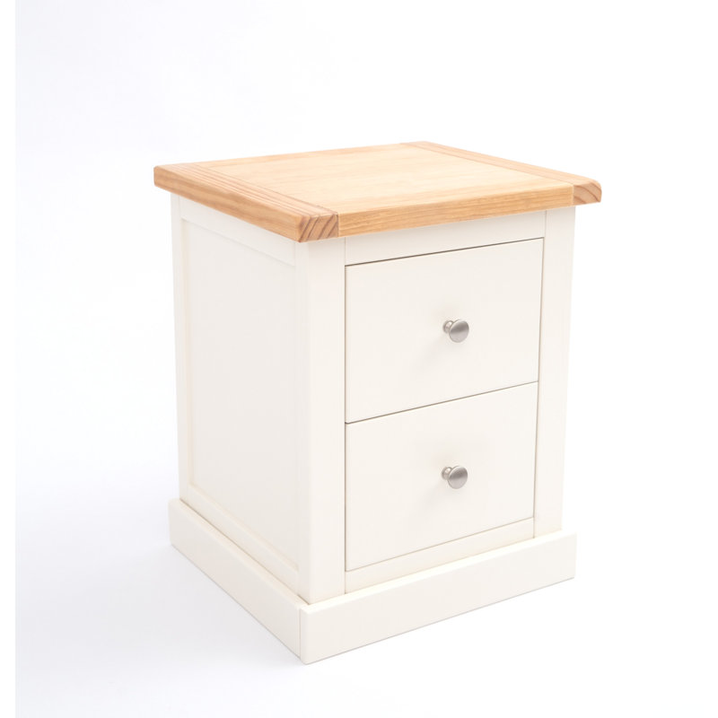 45 cm W Bedside Table, Off White