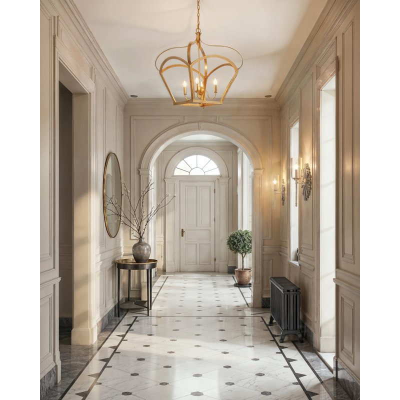Lanterne 4 lumières Coronet, Antique Gold Leaf