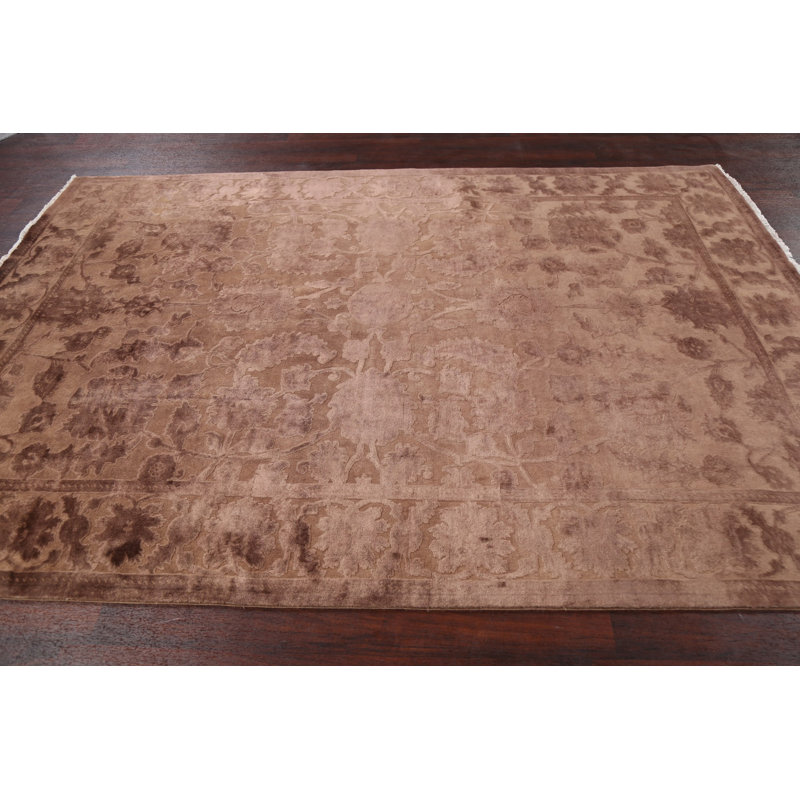 Tapis oriental en laine sculpté noué à la main 6 x 9 Oushak Chobi Manchester
