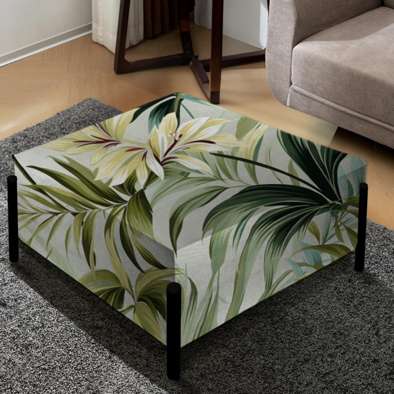 Motif tropical de lignes tropicales - Grand repose-pieds carré tropical