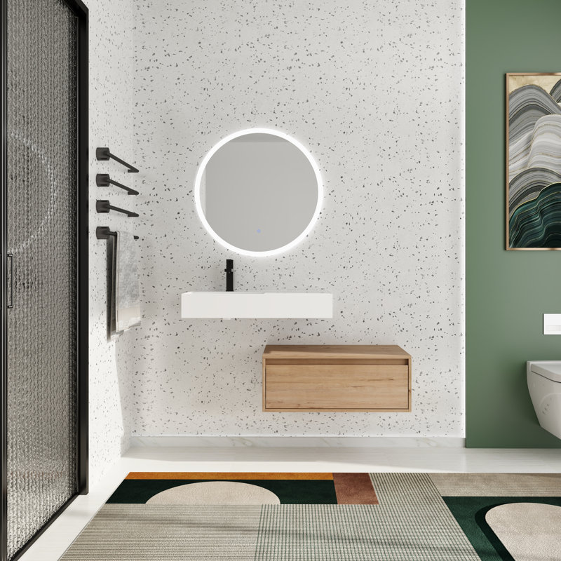 30'' Single Bathroom Vanity with Resin Top