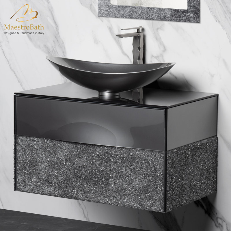 Meuble-lavabo simple en cristal Chateng