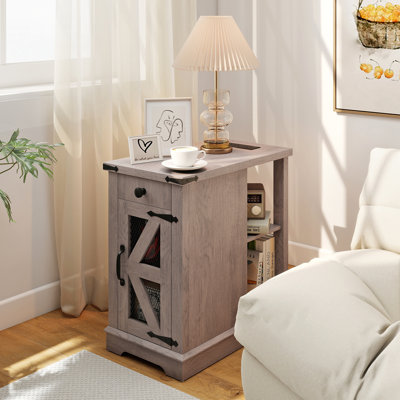 Multifunctional End Table With Charging Station by Ophelia & Co.
