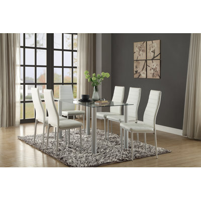 Antietam Glass Top Metal Base Dining Table