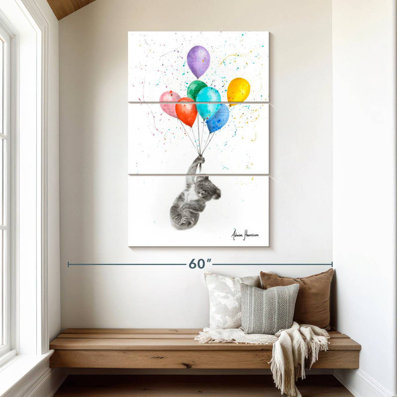 Brampt The Koala And The Balloons, 32" H x 20" W