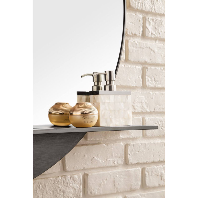 Platform Round Framed Mirror, Modern Iron
