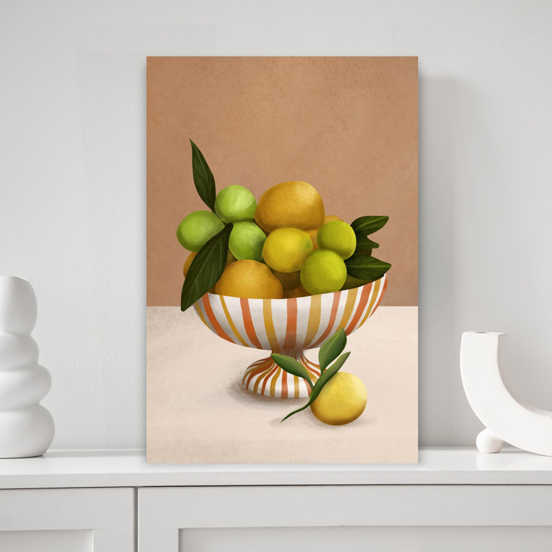 Art contemporain contemporain, plante fruitière, H 12 po x l 8 po