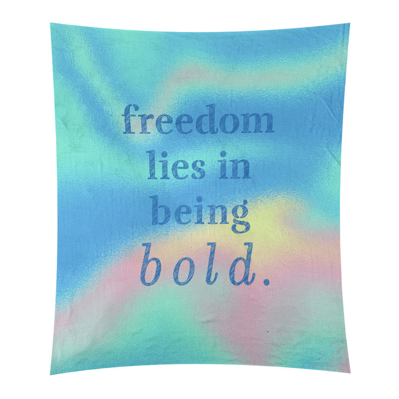 Tapisserie en polyester en forme de guillemets en gras, H 80 po x l 68 po, Vagues tropicales