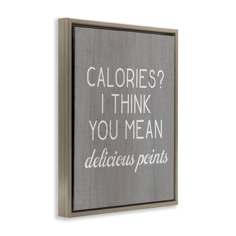 "Calories Deliciers", art mural encadré par Daphne Polselli, Cadre flottant orme Montalcino, H 21 po x l 17 po