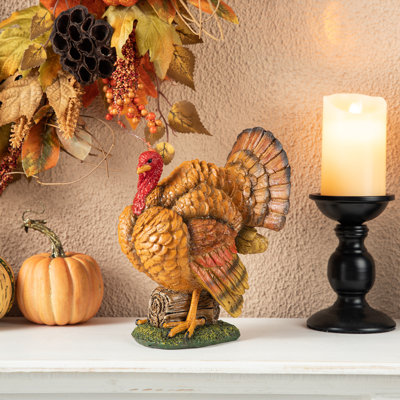 9.5"H Thanksgiving Resin Turkey Figurine