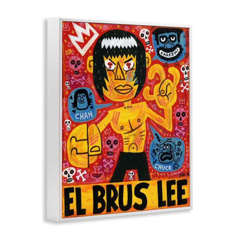 El Brus Lee, culture emblématique, estampe numérique, conception par Jorge R. Gutierrez, H 20 po x l 16 po