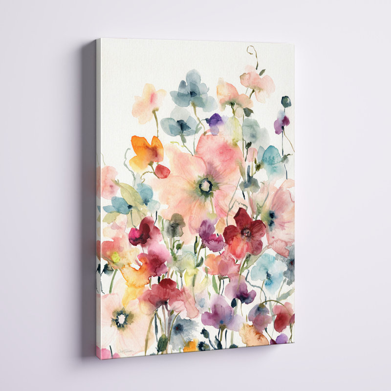 " Poppies And Sweetpeas ", 27" H x 18" W x 1" D