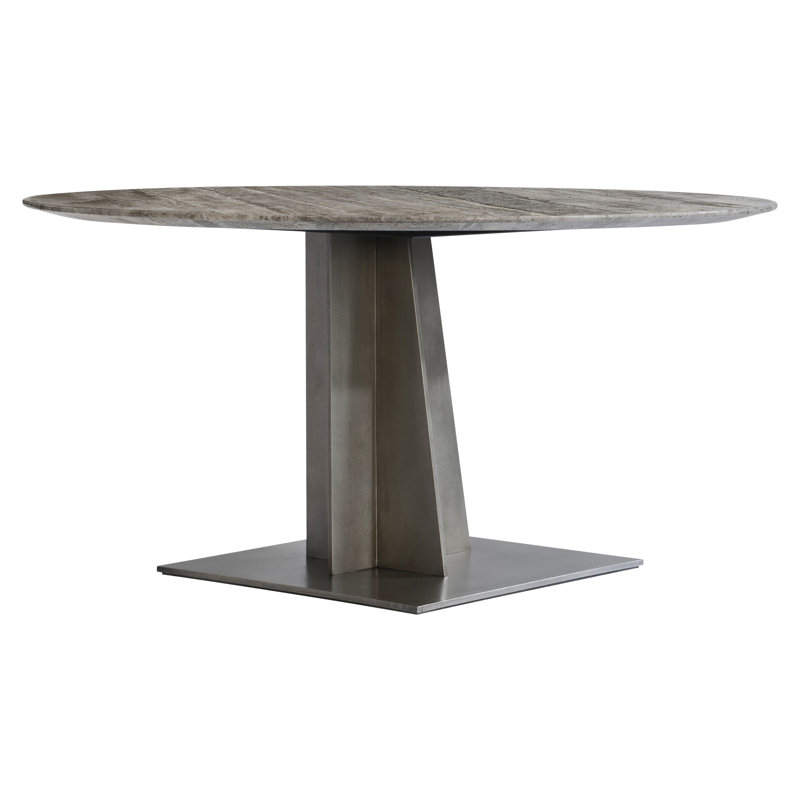Equis 60" Stone Pedestal Dining Table