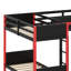 Lit superposé simple au-dessus de simple en L, lit mezzanine de jeu avec bureau, étagère de rangement et éclairage DEL