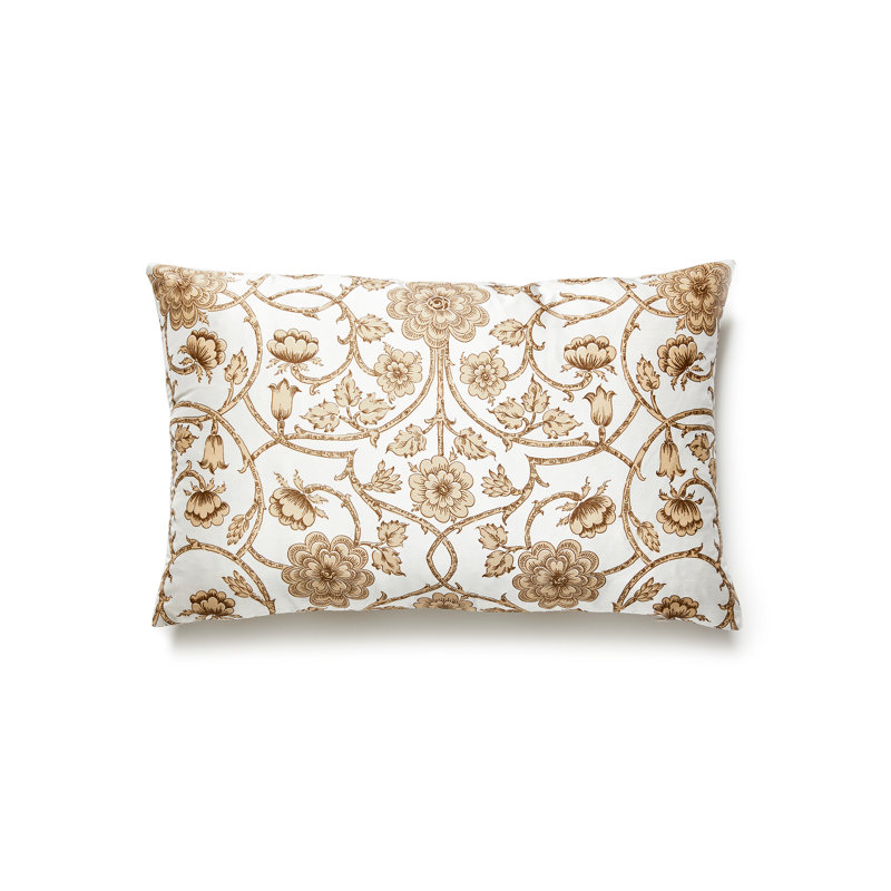 Ornamental Gate Silk Lumbar Pillow Cover & Insert, Travertine