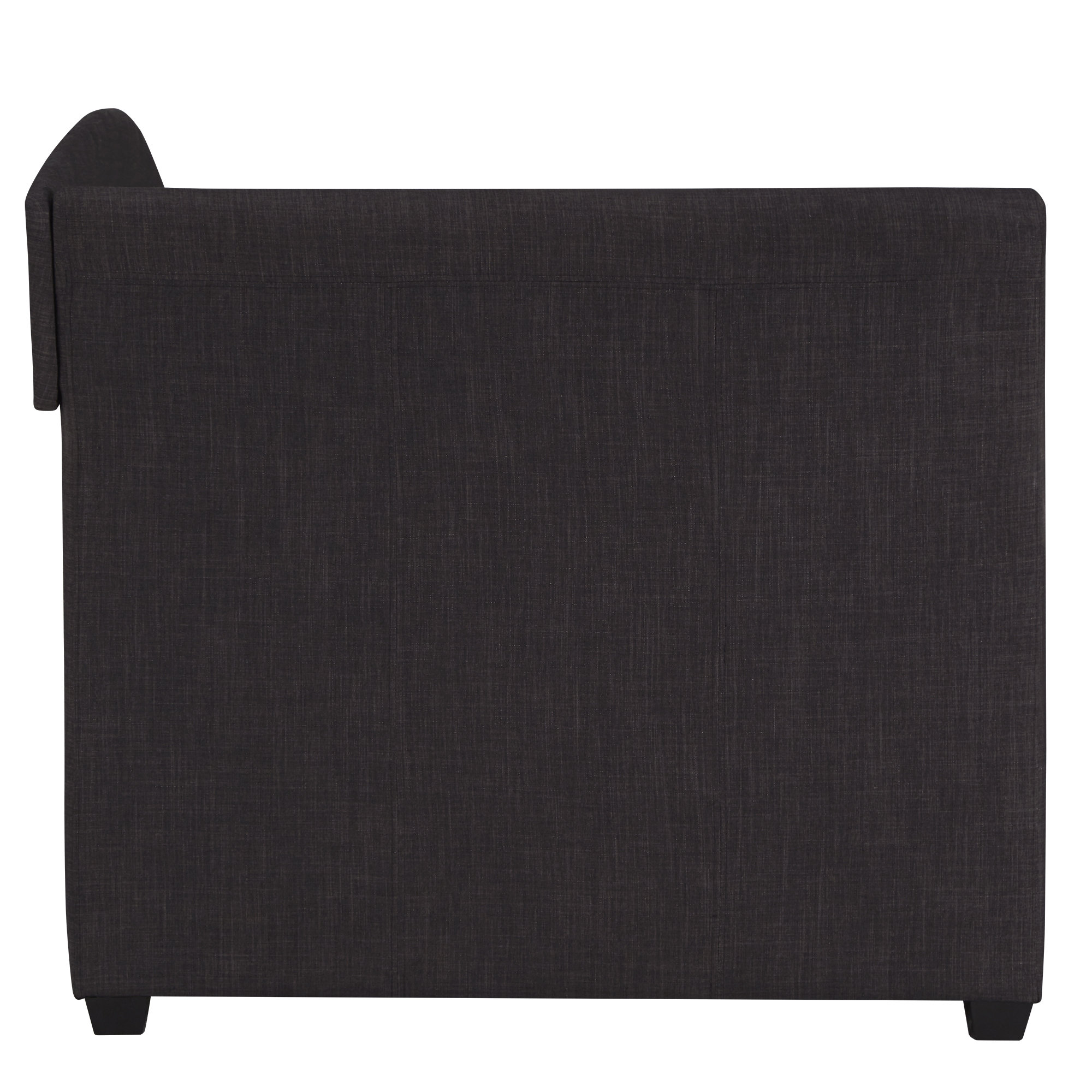 Kamio Upholstered Daybed with Trundle - Twin, Dark Gray