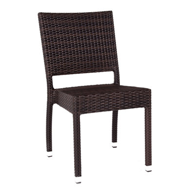 Quandary Stackable Outdoor Patio Dining Side Chair with Cushion