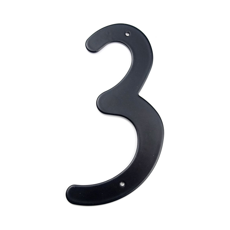 Numéro de maison à fixation en surface en métal 4 po, 3