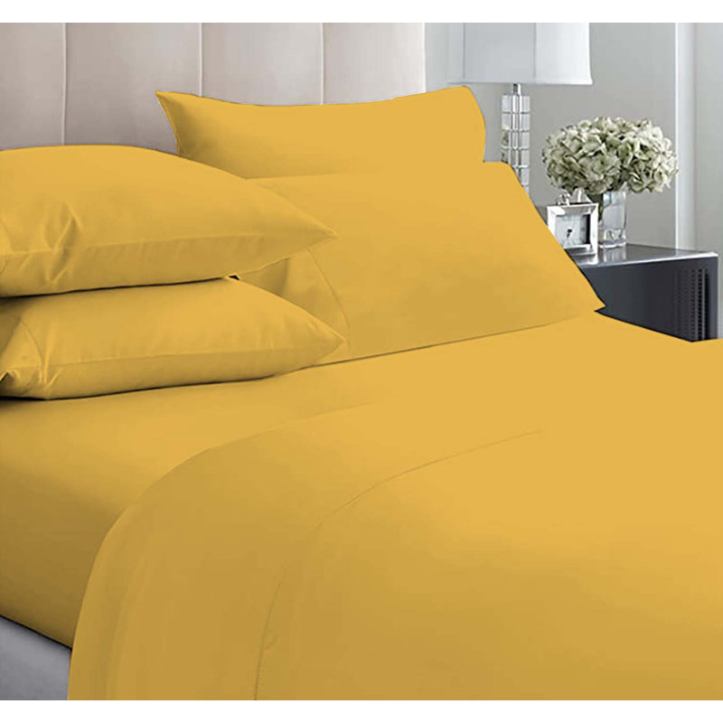 Ensemble de draps en microfibre 6 pièces, Simple, Or médaillon