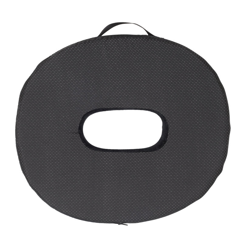 Black Memory Foam Donut Seat Cushion with Velour Cover