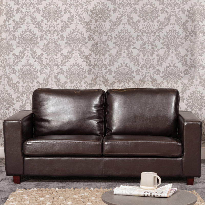 Laronte 3 Seater Faux Leather Sofa, Brown