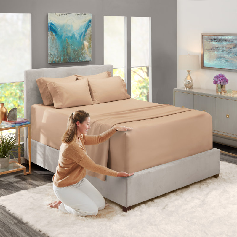 Taupe Sand Full Deep Pocket Microfiber Sheet Set