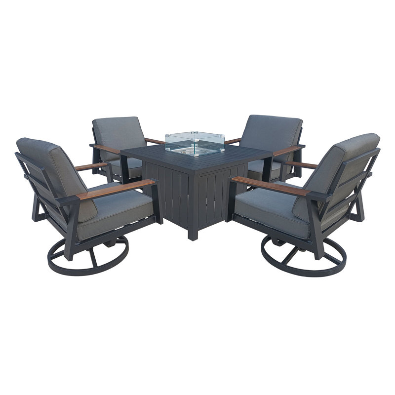 Nanjo Patio Dining Set Square Table with Cushions Included