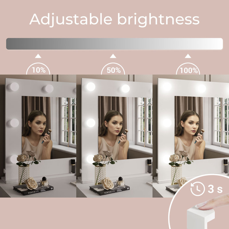 Leslyn Wood Flat Wall Mirror