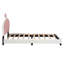 Lit plateforme simple tapissier simple avec tête de lit couronne et pied de lit pour fille, blanc + rose-129931342-129931343