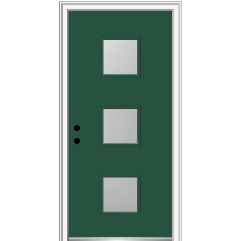 Porte d'entrée avant en fibre de verre Spotlight Spotlight, À gauche / vers l'intérieur, H 80 po x l 36 po x P 1,75 po, Noir