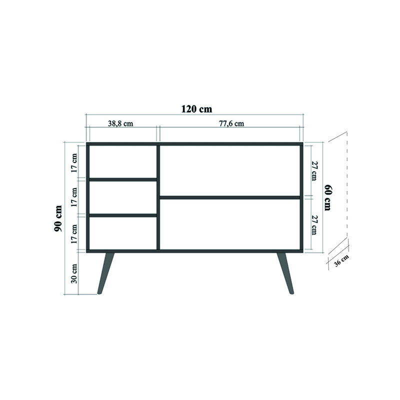 Aerona 90 Cm Wide Sideboard