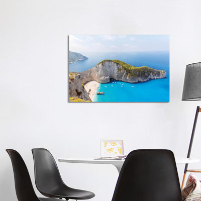 Panoramic Of Shipwreck Beach, Zakynthos, Greece by Matteo Colombo - Wrapped Canvas Print