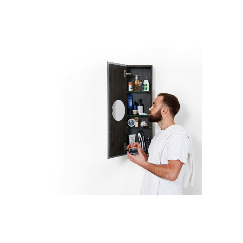 Zone 10'' W Mirrored Medicine Cabinet, Dark Oak