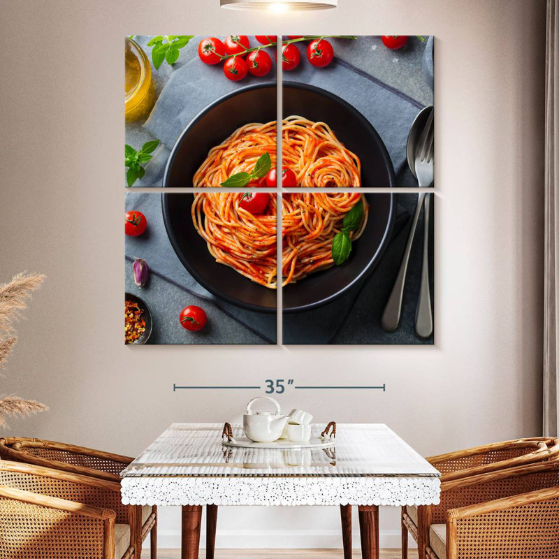 Yarlin, sauce tomate et pâtes, H 50 po x l 50 po