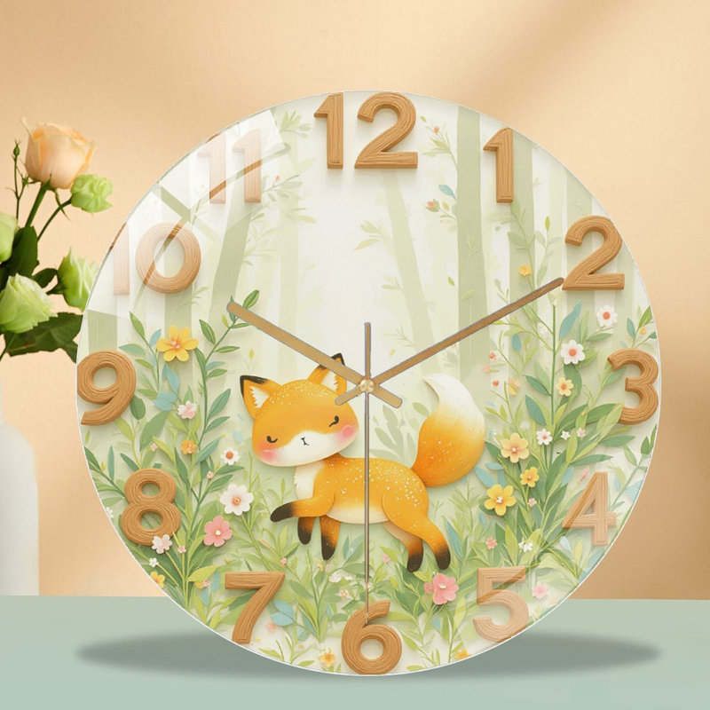 Horloge murale mignonne Fox