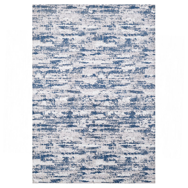 Tapis tissé bleu marine Nautical, Tapis de couloir 2 pi 8 po x 9 pi 10 po