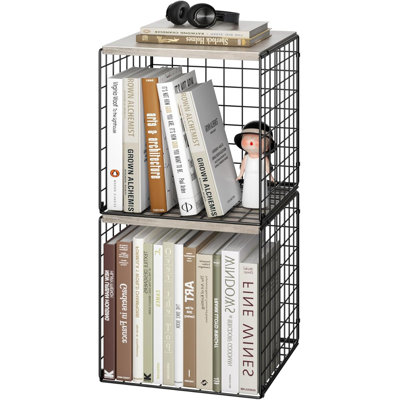 Petite bibliothèque à 2 cubes, étagère à livres pour petits espaces, 12,2 x 12,2 x 12,2, rangement à cubes variable empilable pour le salon, le bureau et la chambre à coucher