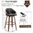 Mahtab Modern Set Of 2 Swivel Bar Stools With PU Upholstery And Wood Legs-963480652-963480641