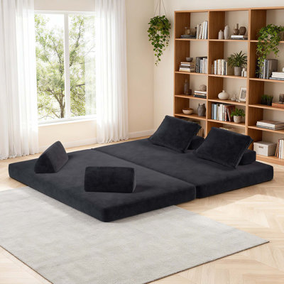 Canapé multifonctionnel en chenille Boneless 86,5 pouces